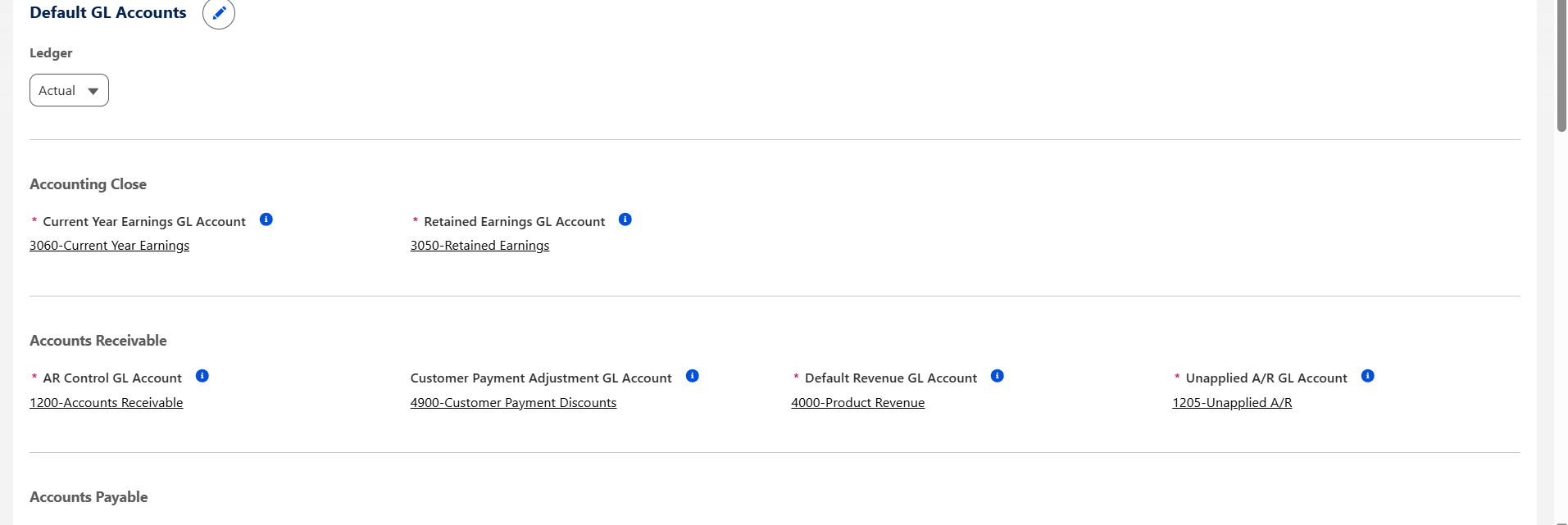 Accounting Seed Configurations