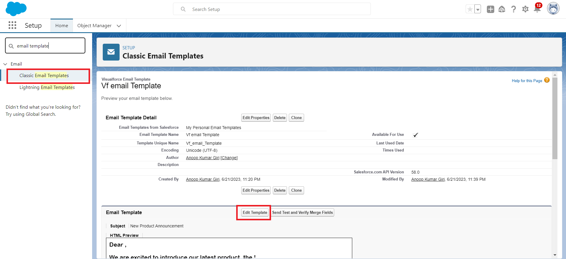 Create visualforce Email