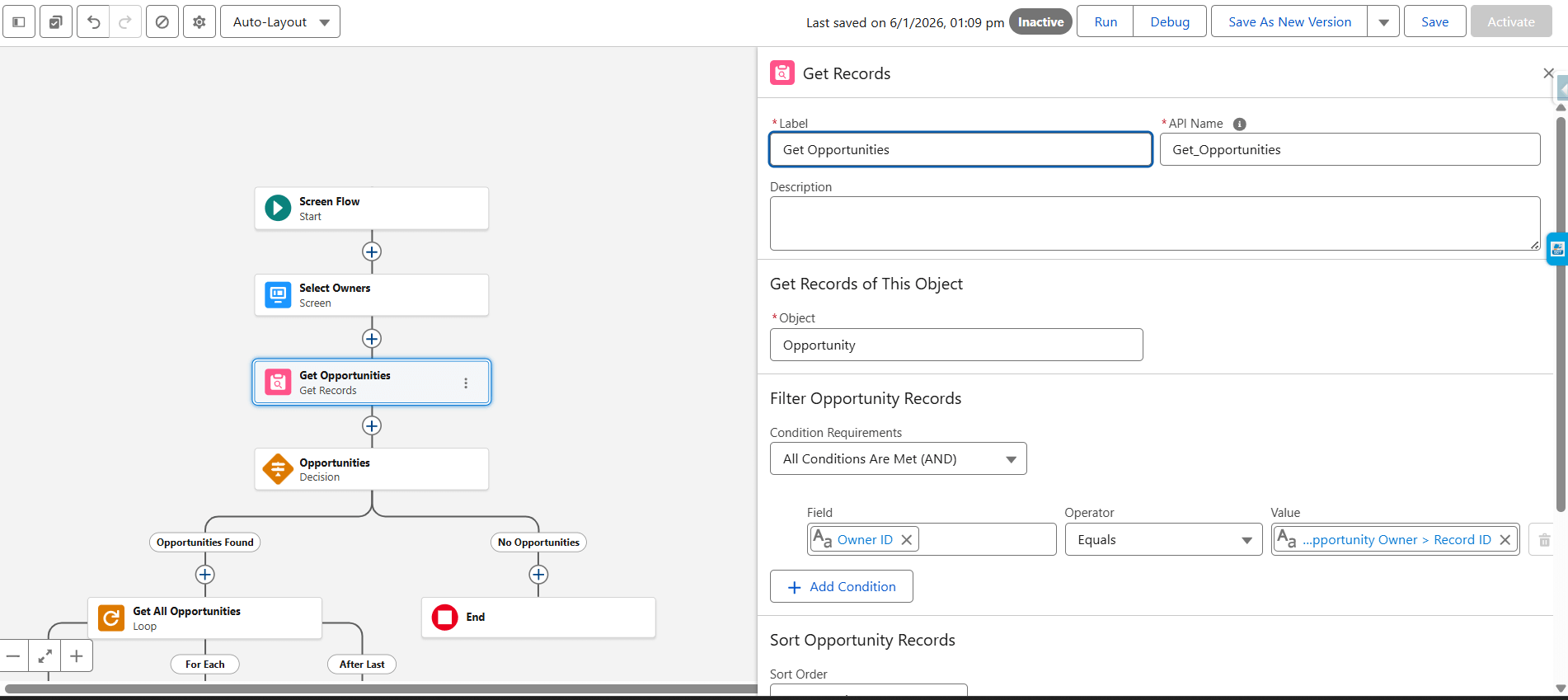 Fetch Open Opportunities