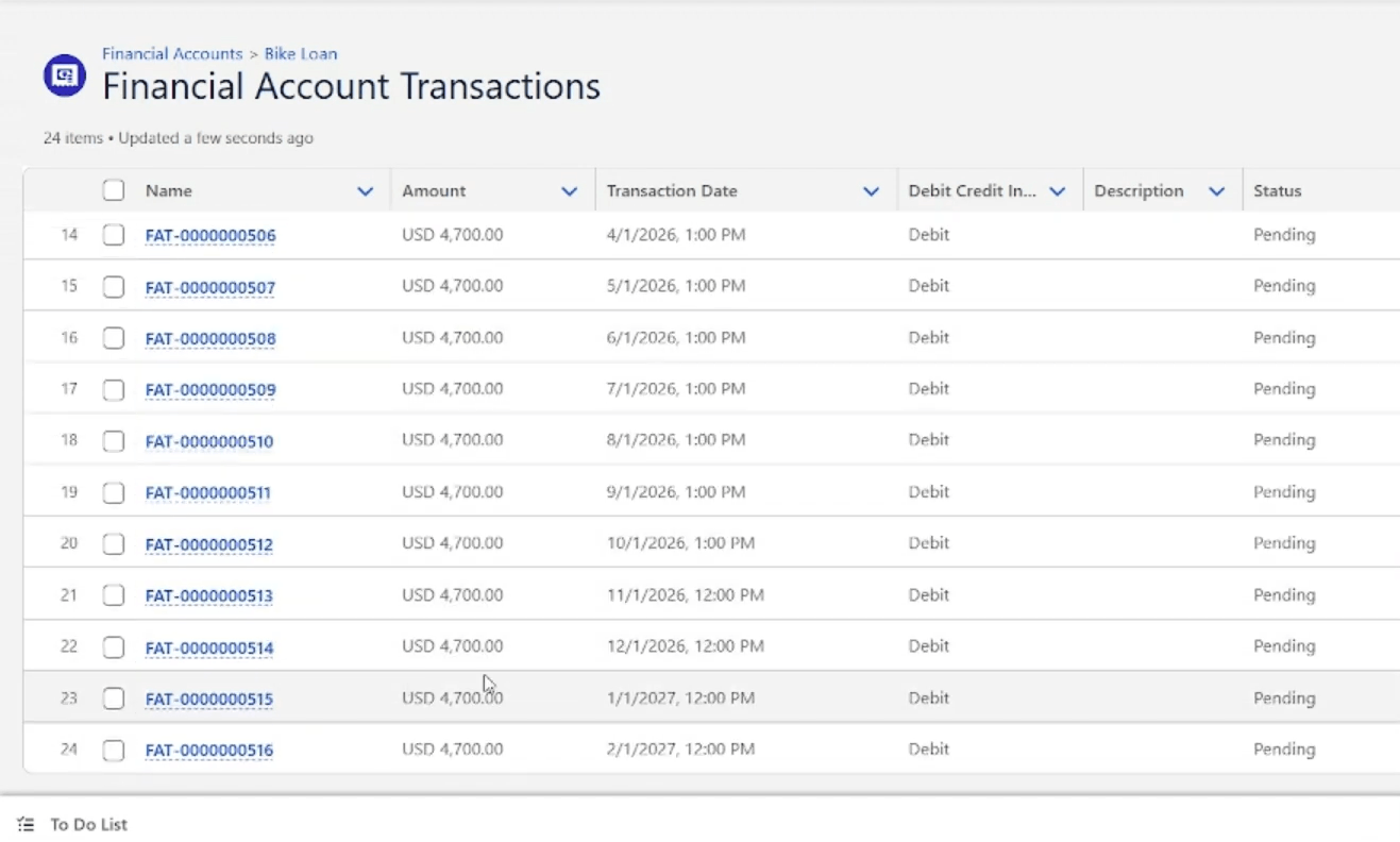 Financial Account Transactions