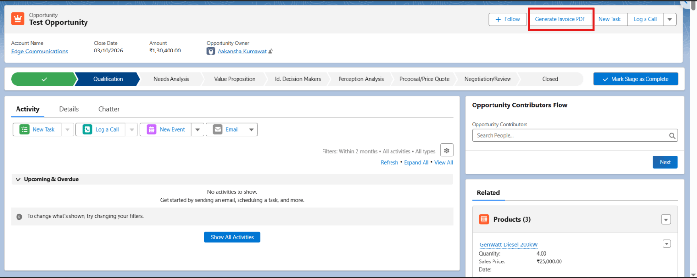 Generate Invoice PDF