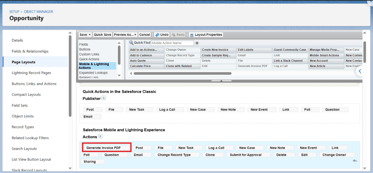 Lightning Experience Actions
