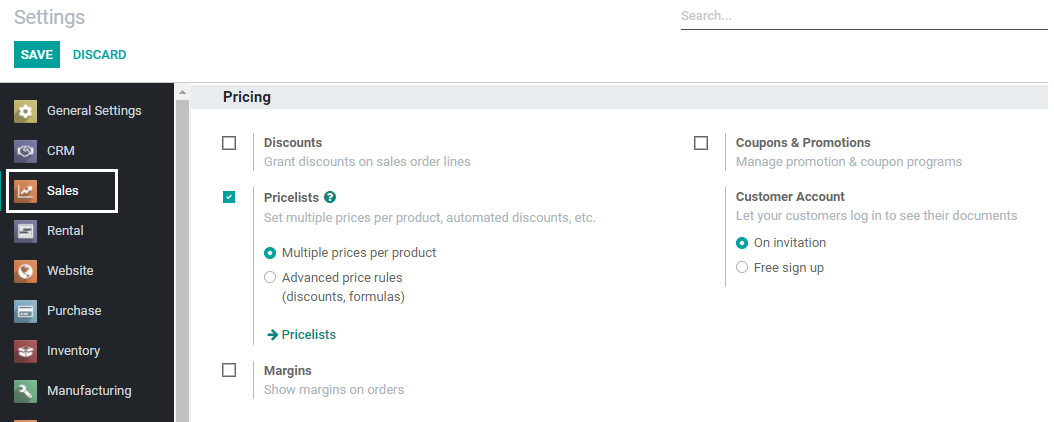 Odoo Sales Module Screenshot 2