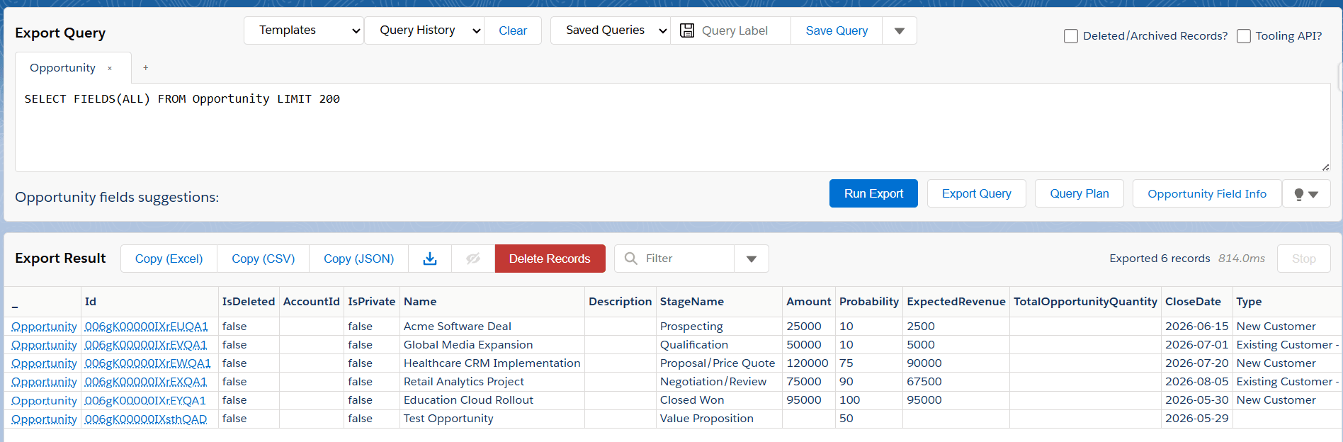 Opportunities using SOQL