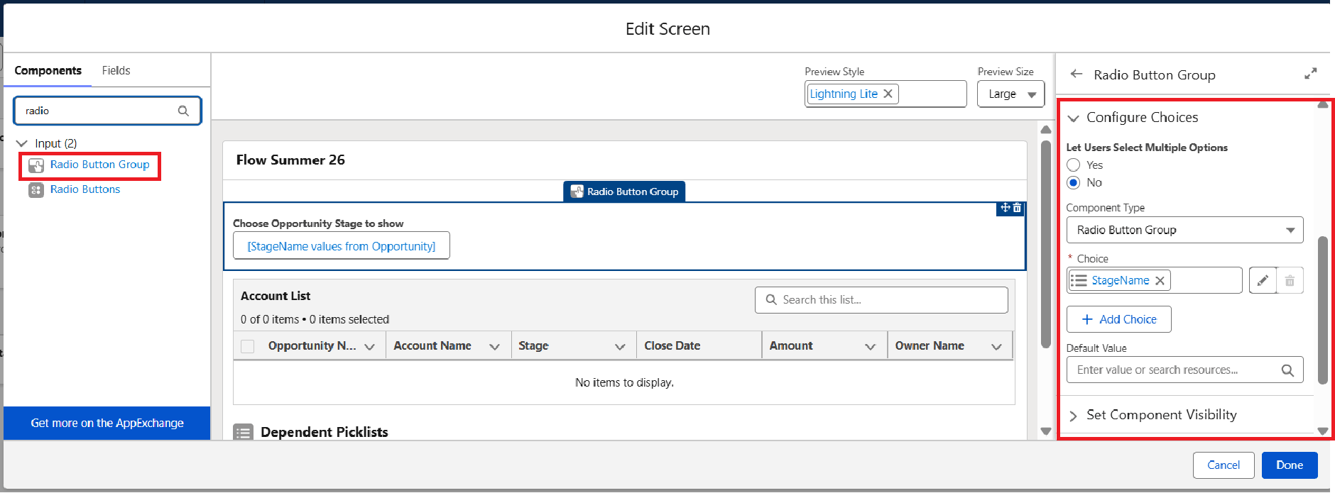 Radio Button Group