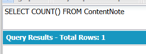 Select Count content note