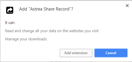 Astrea Record Share Chrome Extension