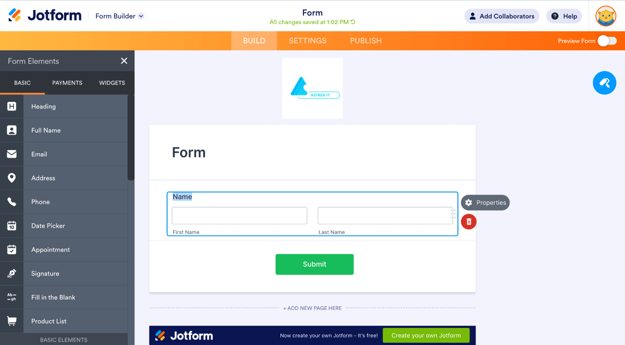 form page