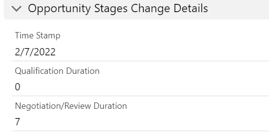 Stage Changes Details 